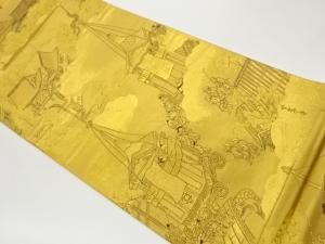 本金二重箔洛中洛外祇園祭模様織出し袋帯